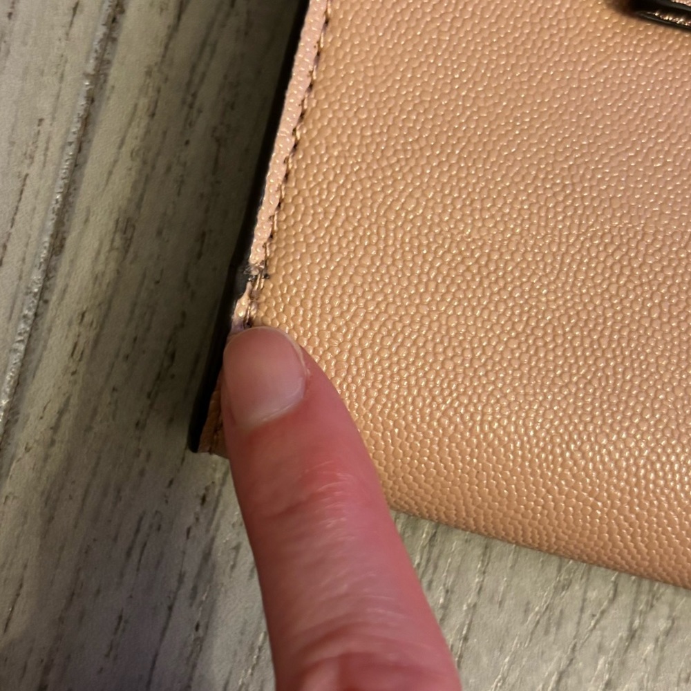 Anne Klein Peach Pink & Gold Bow Accent Cellphone Wallet - Picture 10 of 13